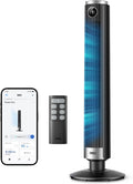 Smart 40”-45” Tower Fan for Bedroom, Adjustable Height, 28 ft/s Velocity, DC Motor, 9 Speeds, 4 Modes, 90°Oscillating