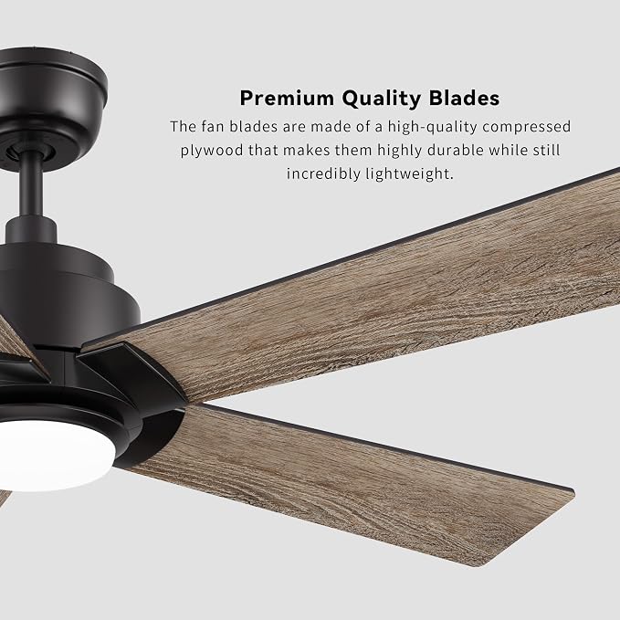 Smart 48" Ceiling Fans with Lights, 3 Light Colors Dimmable, 10 Speeds DC Ceiling Fan with Remote, Outdoor Ceiling Fan