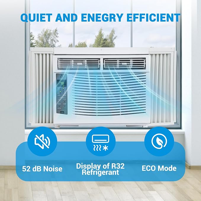 Smart 6000 BTU Window Air Conditioner with WiFi, Window AC Unit with Remote & App Control, Timer Function & Easy Install Kit