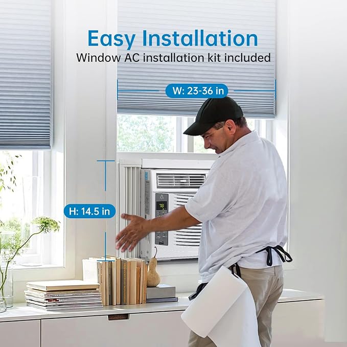 Smart 6000 BTU Window Air Conditioner with WiFi, Window AC Unit with Remote & App Control, Timer Function & Easy Install Kit