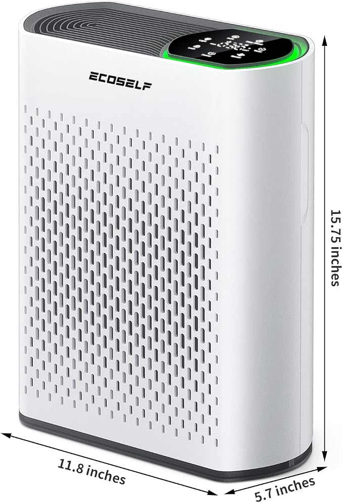 Smart Air Purifiers for Large Room, Cleans 2,400 ft2 in 30 Mins, 3-Stage True HEPA, 360° Airflow, Smart WiFi App Control