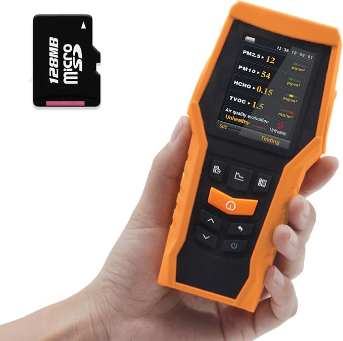 Smart Air Quality Meter Indoor 11-in-1 Air Monitor PM1.0 PM2.5 PM10 Dust TVOC VOC Detector HCHO Tester with Data Record for