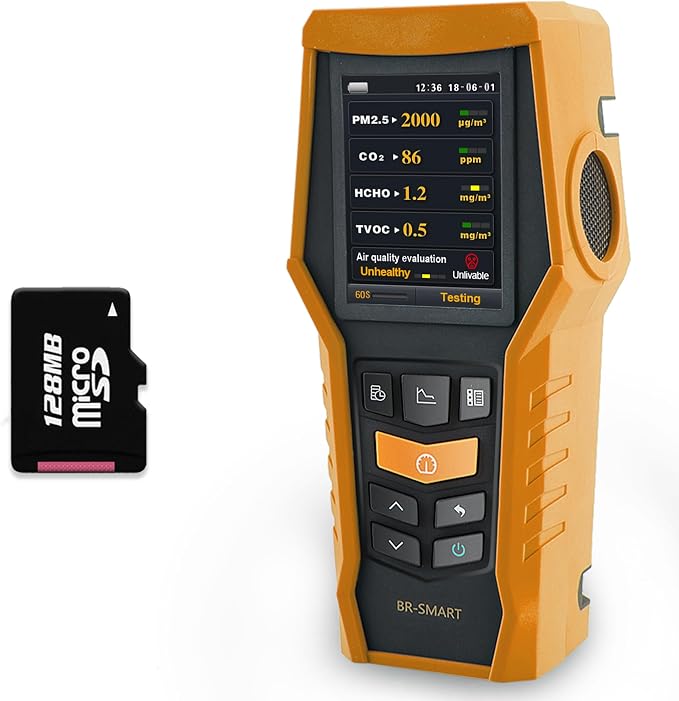 Smart Air Quality Meter Indoor 11-in-1 Air Monitor PM1.0 PM2.5 PM10 Dust TVOC VOC Detector HCHO Tester with Data Record for