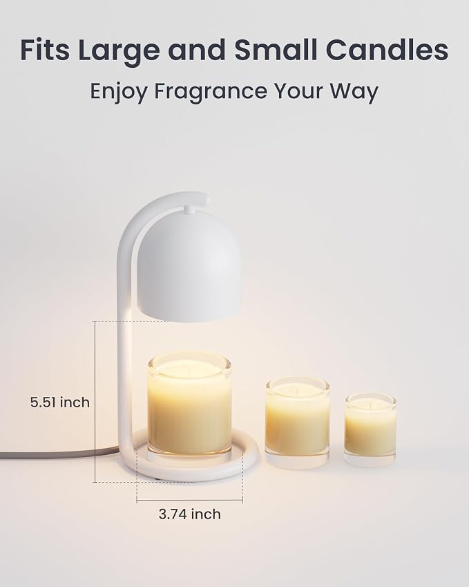 Smart Candle Warmer Lamp with Timer & Voice Control — Dimmable Flameless Candle Wax Melter, Matter-Enabled for Apple Home &