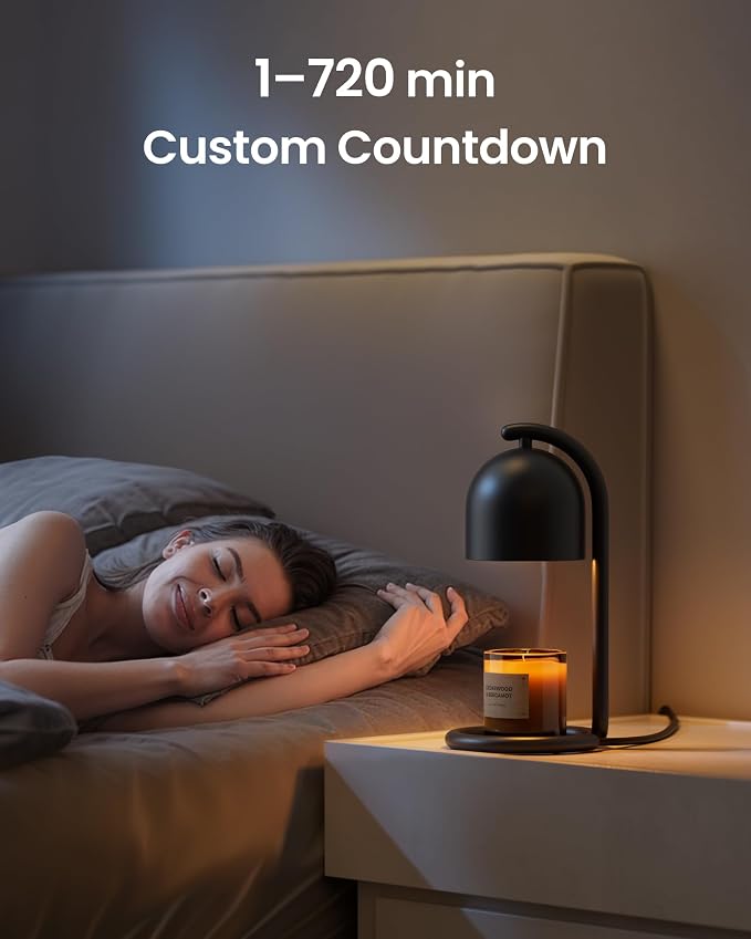 Smart Candle Warmer Lamp with Timer & Voice Control — Dimmable Flameless Candle Wax Melter, Matter-Enabled for Apple Home &