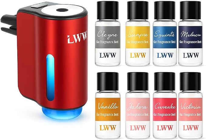 Smart Car Air Freshener - 3 Levels Strength with Ventilation Clip, Rechargeable Car Fragrance Atomizer, product image