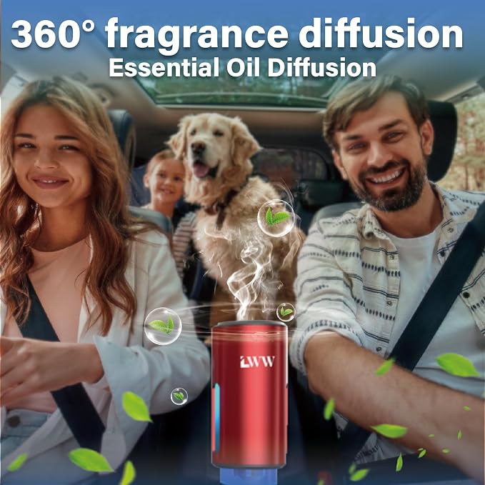 Smart Car Air Freshener - 3 Levels Strength with Ventilation Clip, Rechargeable Car Fragrance Atomizer, alternate product