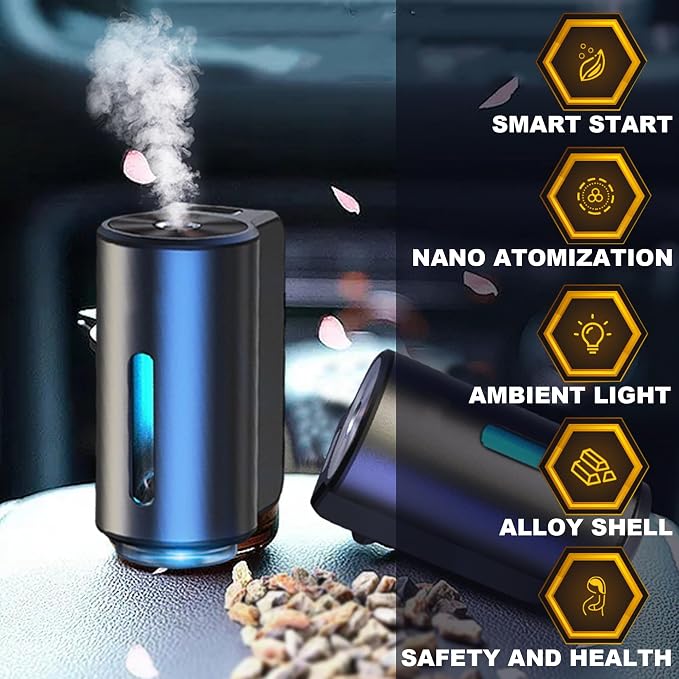 Smart Car Air Freshener, Car Air Freshener Diffuser, Rechargeable Cars Aroma Diffuser, alternate product view 2