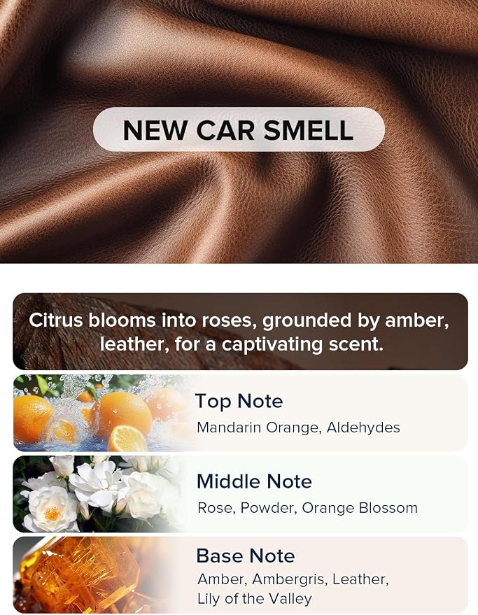 Smart Car Air Freshener, New Car Smell Scent, Enlarged Spray Nozzle, Advanced Ultrasonic Diffuser CF12 Pro, Auto On/Off