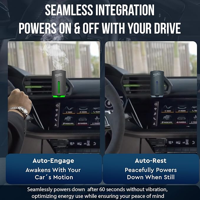 Smart Car Air Freshener: Revolutionary Smart Car Diffuser Vent Clip with 3 Exclusive 10 ml Fragrances (Fresh Essence