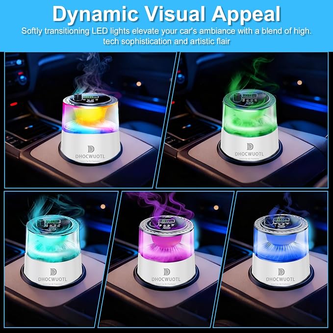 Smart Car Air Freshener with RGB Ambient Light & Starry Ceiling, Car Diffuser with Smart Spray Modes 4 Settings, alternate
