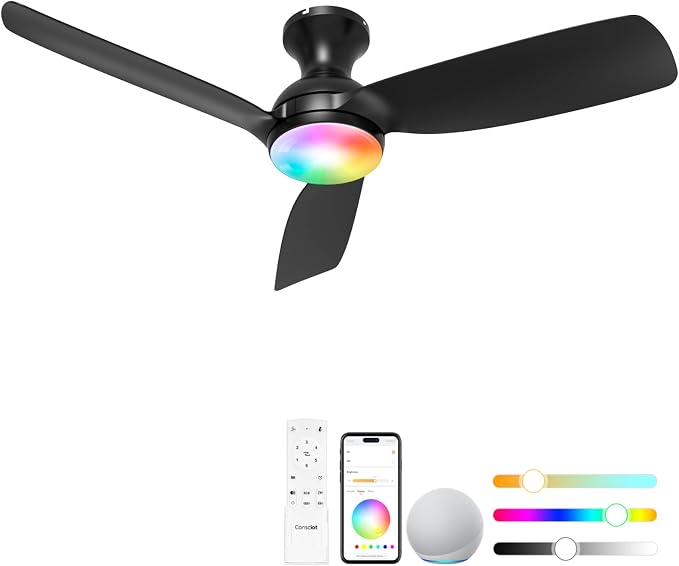 Smart Ceiling Fans with Lights, 45 inch Matter Ceiling Fan Work with Alexa, product image