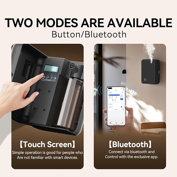 Smart Essential Oil Diffuser with Bluetooth,Waterless Scent Machine for Home,Office,Hotel,and Large Room – Timer Function &