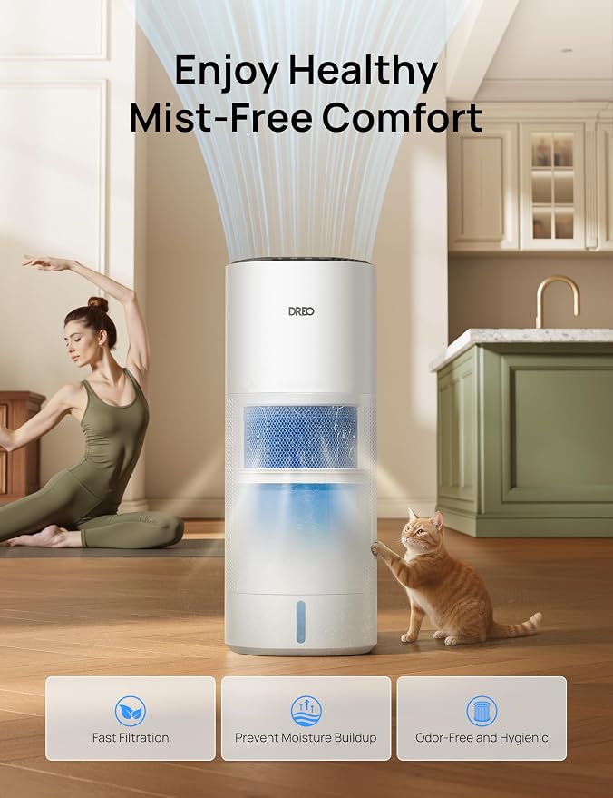 Smart Evaporative Humidifier Large Room up to 1000ft2, 800ml/h High Output Air Humidifiers for Bedroom, 10L, alternate
