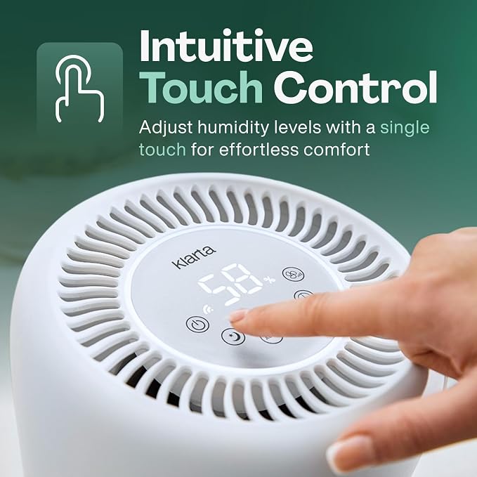Smart Evaporative Humidifier with App Control & 3L Tank – Mist-Free, No White Dust – Quiet Operation for Better Sleep – Humea