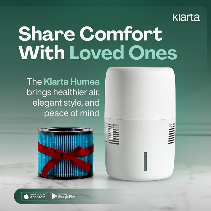 Smart Evaporative Humidifier with App Control & 3L Tank – Mist-Free, No White Dust – Quiet Operation for Better Sleep – Humea