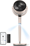 Smart Fan for Bedroom, Position-based Oscillation, 150°+120° 3D Oscillating Fan, 110ft Pedestal Fans with Wi-Fi/Voice/Remote