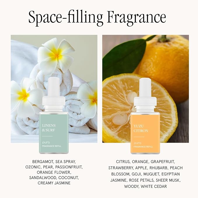 Smart Home Fragrance Device Starter Set - 4 - Scent Diffuser for Home - Includes Fragrance Aroma Diffuser - Square Box