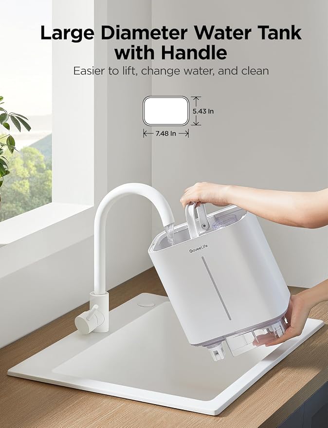 Smart Humidifiers for Bedroom, 4.5L Cool Mist Air Humidifiers with Scent Diffuser & Nightlight, 40H Runtime, Easy to Clean