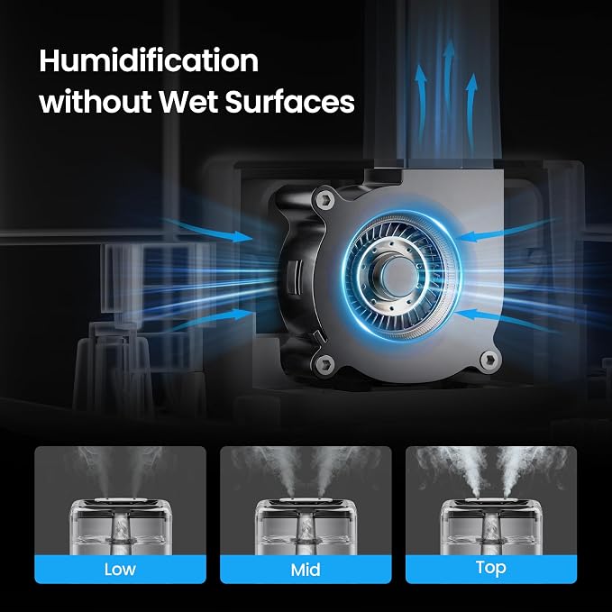 Smart Humidifiers for Bedroom Home, 6L Cool Mist Top Fill Humidifier Large Room with Essential Oil Diffuser, Touch/APP/Voice