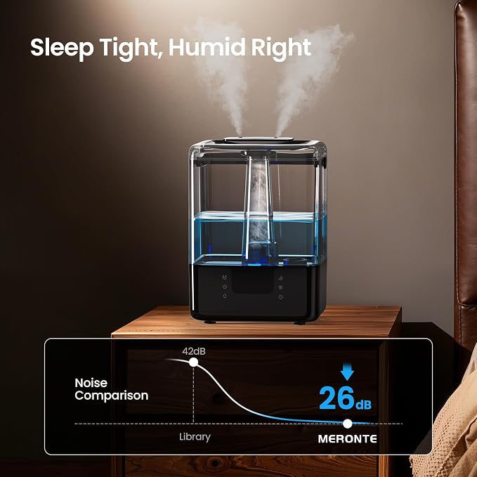 Smart Humidifiers for Bedroom Home, 6L Cool Mist Top Fill Humidifier Large Room with Essential Oil Diffuser, Touch/APP/Voice