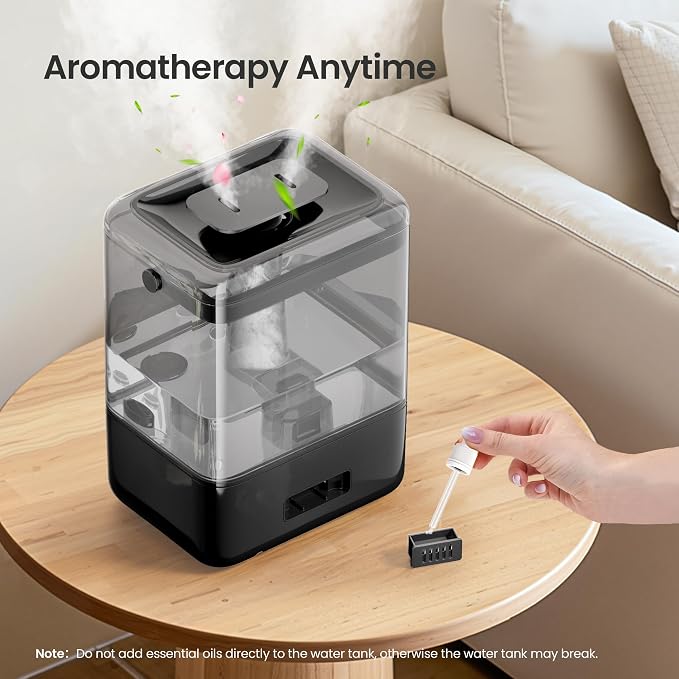 Smart Humidifiers for Bedroom Home, 6L Cool Mist Top Fill Humidifier Large Room with Essential Oil Diffuser, Touch/APP/Voice
