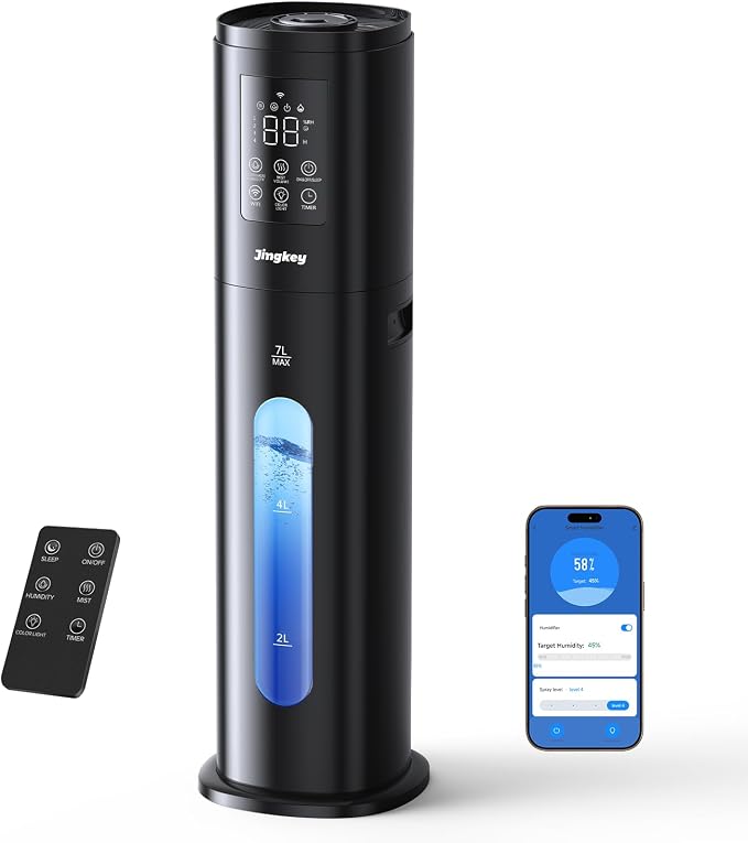 Smart Humidifiers for Bedroom Large Room with Smart App & Remote Control, 4 Mist Levels, 7L/1.85Gal Cool Mist Humidifier for