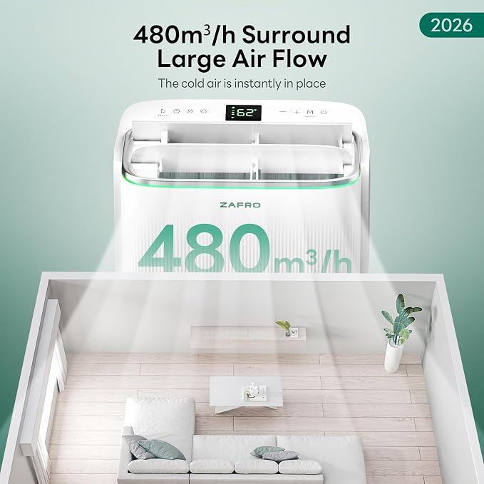 Smart Inverter Portable Air Conditioners, 14000 BTU (10000 BTU SACC) Dual Hose Portable AC Unit with Energy Saving/Ultra