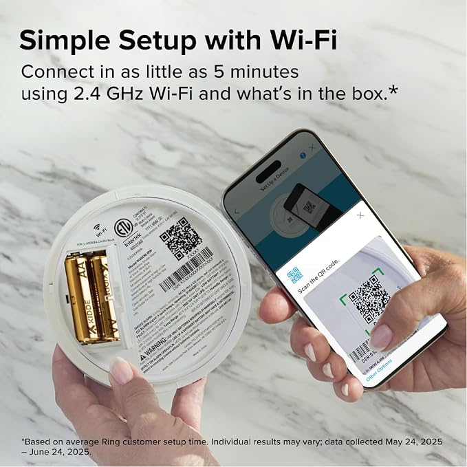 Smart Smoke and Carbon Monoxide Detector, Ring App Enabled for Real-Time Notifications, Wire-Free, alternate view 9