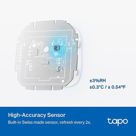 Smart Temperature and Humidity Monitor, 2.7" E-Ink Display, Swiss-Made Sensor, Real-Time Notification, Visual Graphics, Hub