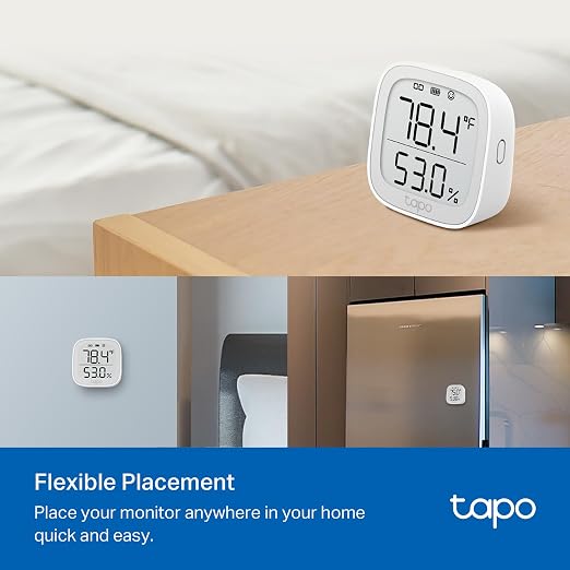Smart Temperature and Humidity Monitor, 2.7" E-Ink Display, Swiss-Made Sensor, Real-Time Notification, Visual Graphics, Hub