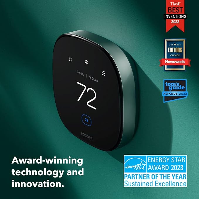 Smart Thermostat Premium with Siri and Alexa and Built in Air Quality Monitor and Smart Sensor with SmartSensor for Doors and
