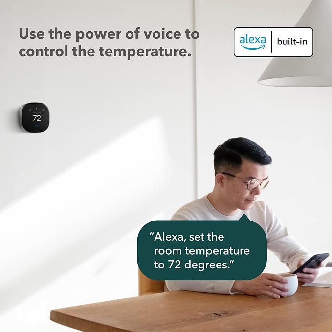 Smart Thermostat Premium with Siri and Alexa and Built in Air Quality Monitor and Smart Sensor with SmartSensor for Doors and