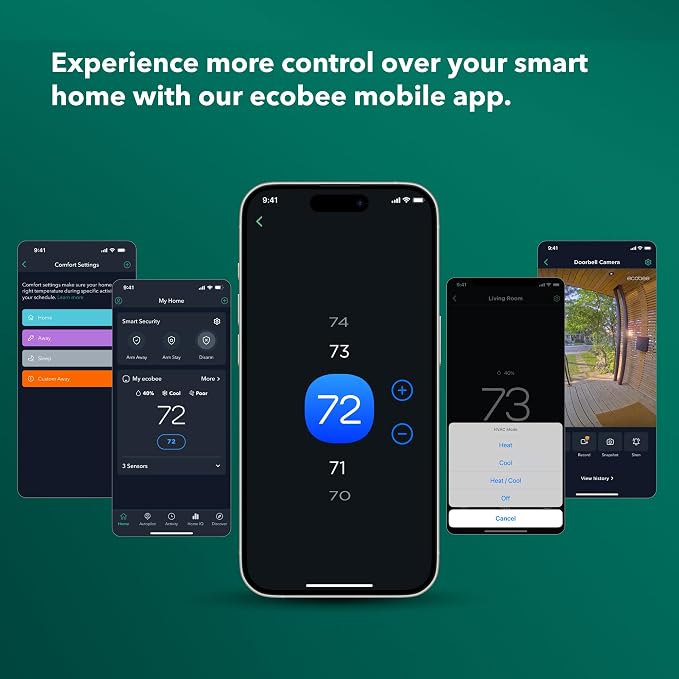 Smart Thermostat Premium with Smart Sensor and Air Quality Monitor - Programmable Wifi Thermostat - Works with Siri, Alexa