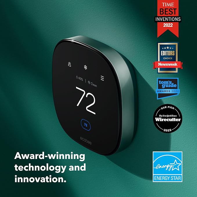 Smart Thermostat Premium with Smart Sensor and Air Quality Monitor - Programmable Wifi Thermostat - Works with Siri, Alexa