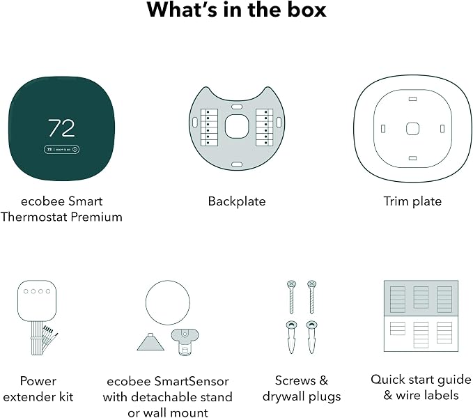 Smart Thermostat Premium with Smart Sensor and Air Quality Monitor - Programmable Wifi Thermostat - Works with Siri, Alexa