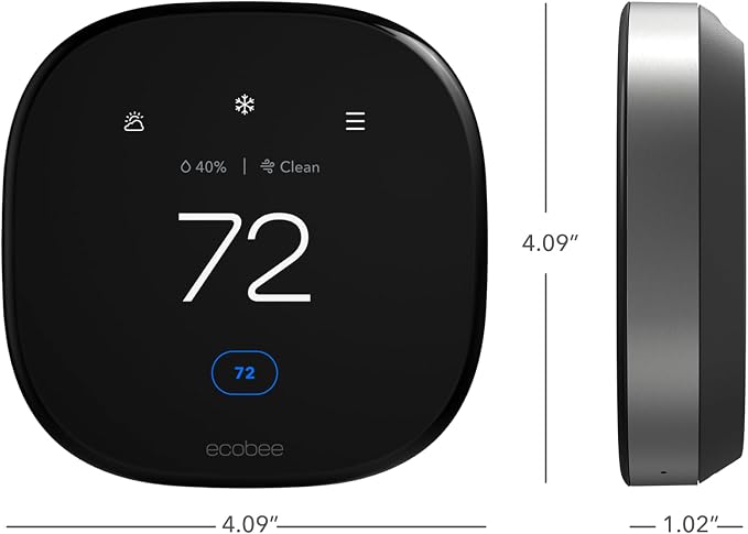 Smart Thermostat Premium with Smart Sensor and Air Quality Monitor - Programmable Wifi Thermostat - Works with Siri, Alexa