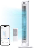 Smart Tower Fan for Bedroom, Standing Fans for Indoors, 90° Oscillating, 26ft/s Velocity Quiet Floor Fan with Remote, 12H