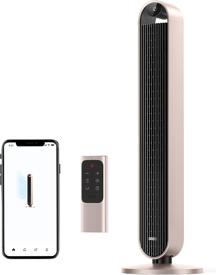 Smart Tower Fan Voice Control, 120° Oscillating Fan Works with Alexa/Google/App/Remote, 42 Inch, 20dB Quiet DC Bladeless Fan