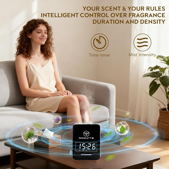 Smart Waterless Diffuser HVAC Scent Machine with Clock & Bluetooth Control 3000 Sq.Ft, alternate product view 2