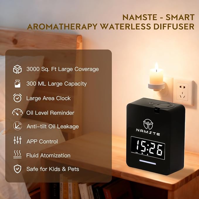 Smart Waterless Diffuser HVAC Scent Machine with Clock & Bluetooth Control 3000 Sq.Ft, alternate product view 3