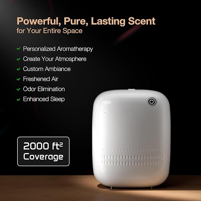 Smart Waterless Essential Oil Diffuser (400 mL Capacity) Starter Kit with 200mL Fragrance Scent Oils, alternate product view