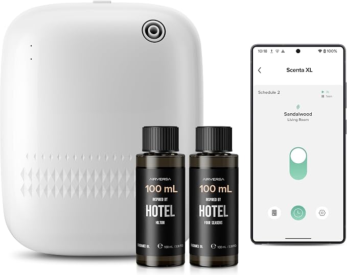Smart Waterless Essential Oil Diffuser (400 mL Capacity) Hotel Scent Starter Kit with 200mL Fragrance Oil, product image