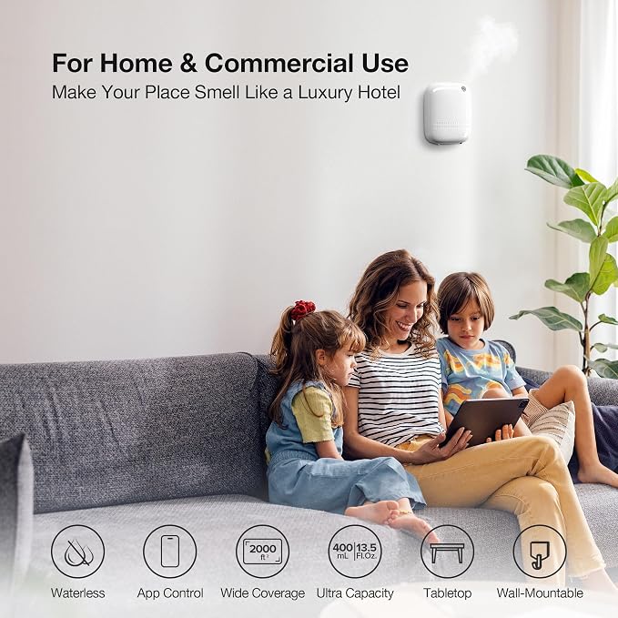 Smart Waterless Essential Oil Diffuser (400 mL Capacity) Hotel Scent Starter Kit with 200mL Fragrance Oil, alternate product