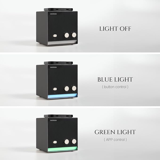 Smart Waterless Essential Oil Diffuser with Dual Nozzle, Cold Air Tech Scent Air Machine with 8 Timer Settings, 9 Mist