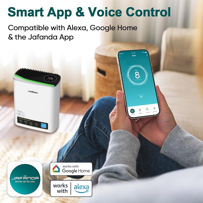 Smart WiFi HEPA Air Purifier for Home Large Room up to 1226 Ft2, PM2.5 Display, Auto Mode & 20dB Sleep, Alexa App Control