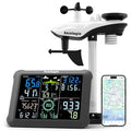 Smart WiFi Weather Station with 24H/7Days Accurate Weather Forecast by Weatherseed® AI, 8.5" Large Display,UV,Sun Light,Rain