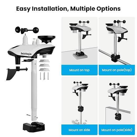 Smart WiFi Weather Stations Wireless Indoor Outdoor,24/7 AI Weather Forecast by Weatherseed®, Home Weather Station with