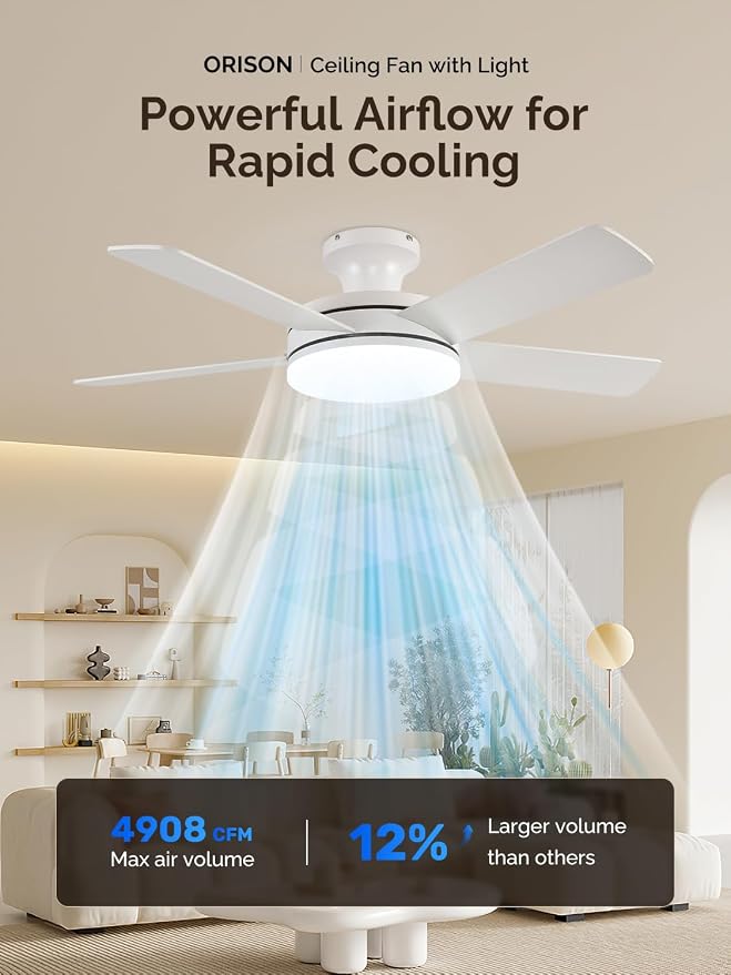 SmartHome Ceiling Fans with Lights, 45 Inch Low Profile Ceiling Fan with Light and Remote/APP Control, alternate product view
