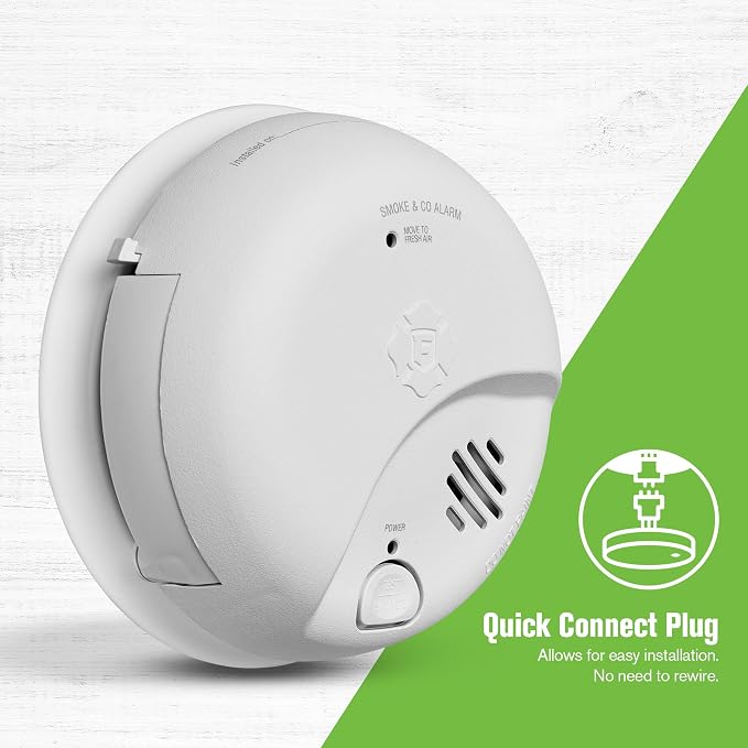 SMICO100-AC Interconnect Hardwire Combination Smoke & Carbon Monoxide Alarm with Battery Backup, 12-Pack in, alternate view 2